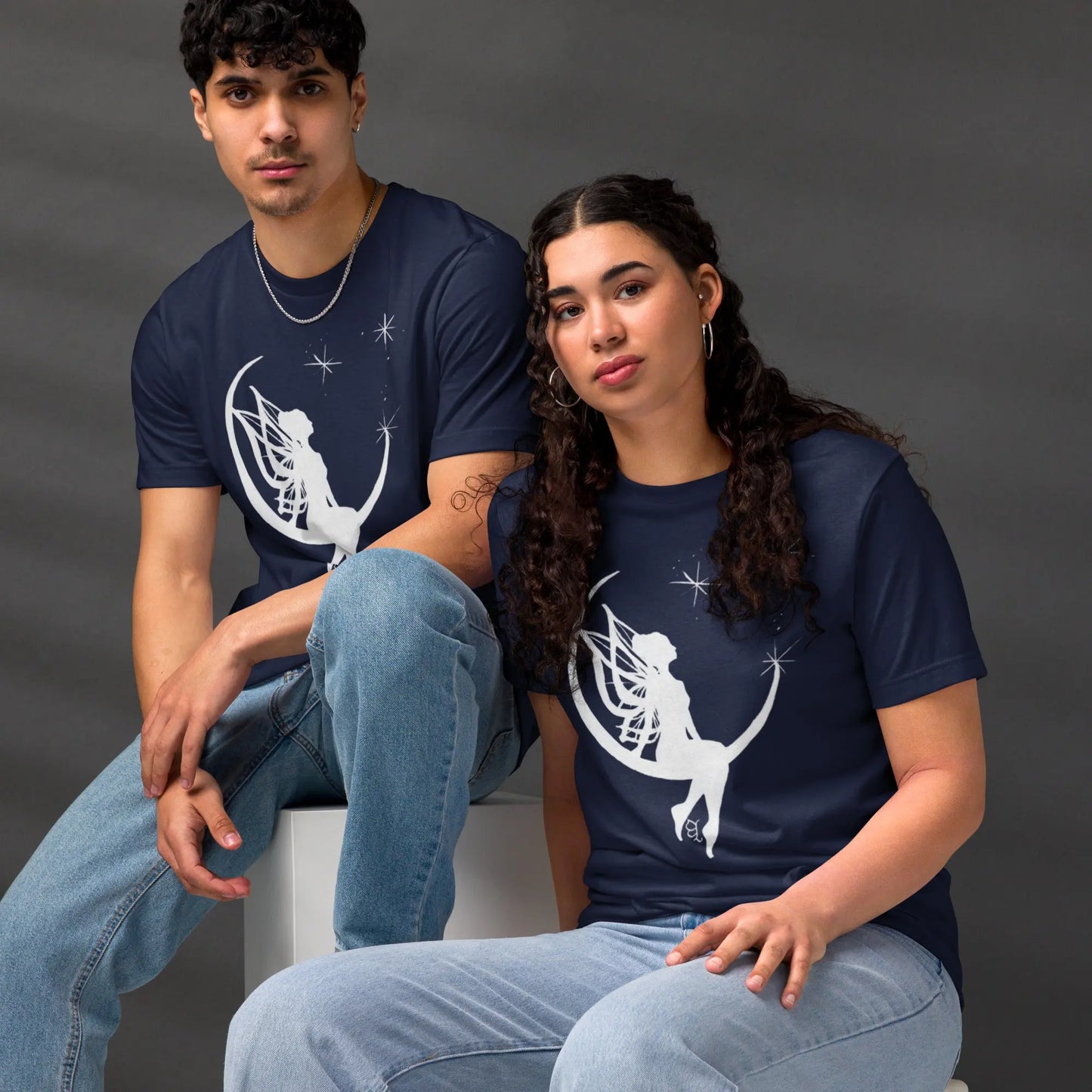 T-shirt unisexe classique écologique - Fée sur la lune - Ty - Art