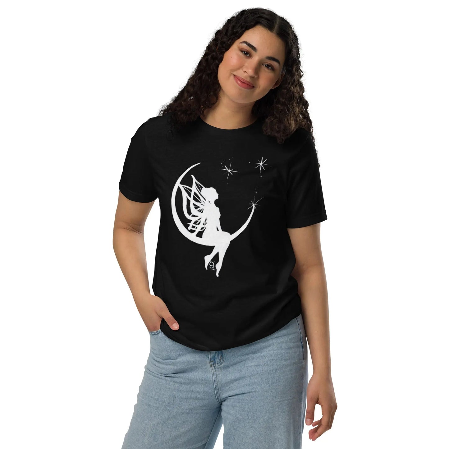 T-shirt unisexe classique écologique - Fée sur la lune - Ty - Art