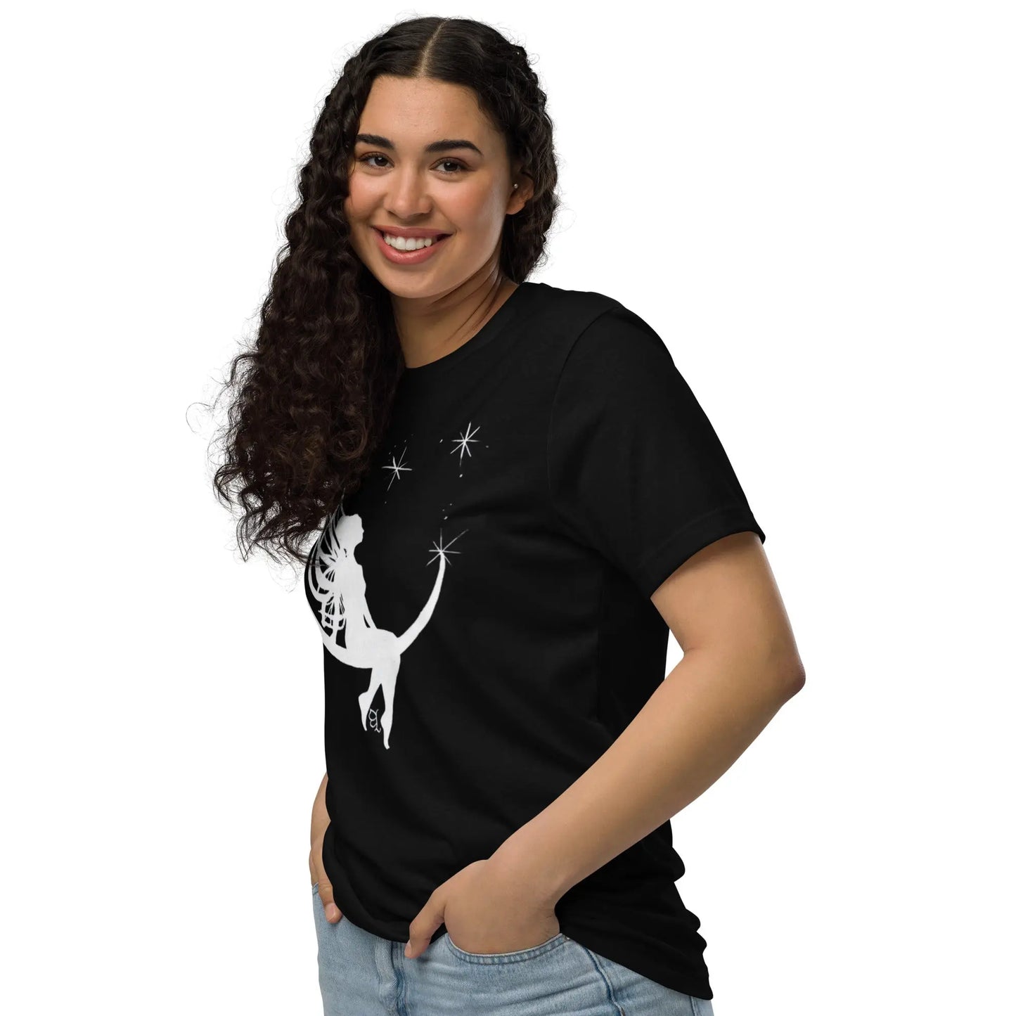 T-shirt unisexe classique écologique - Fée sur la lune - Ty - Art