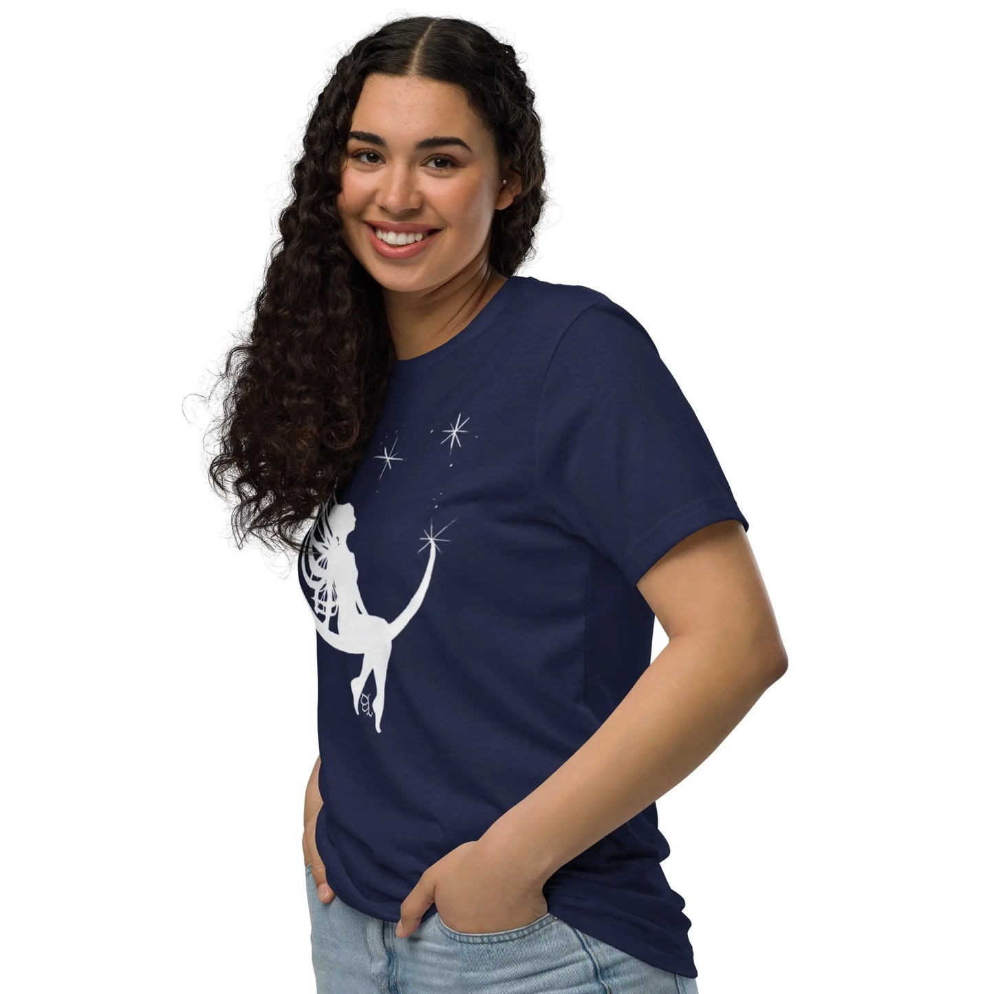 T-shirt unisexe classique écologique - Fée sur la lune - Ty - Art