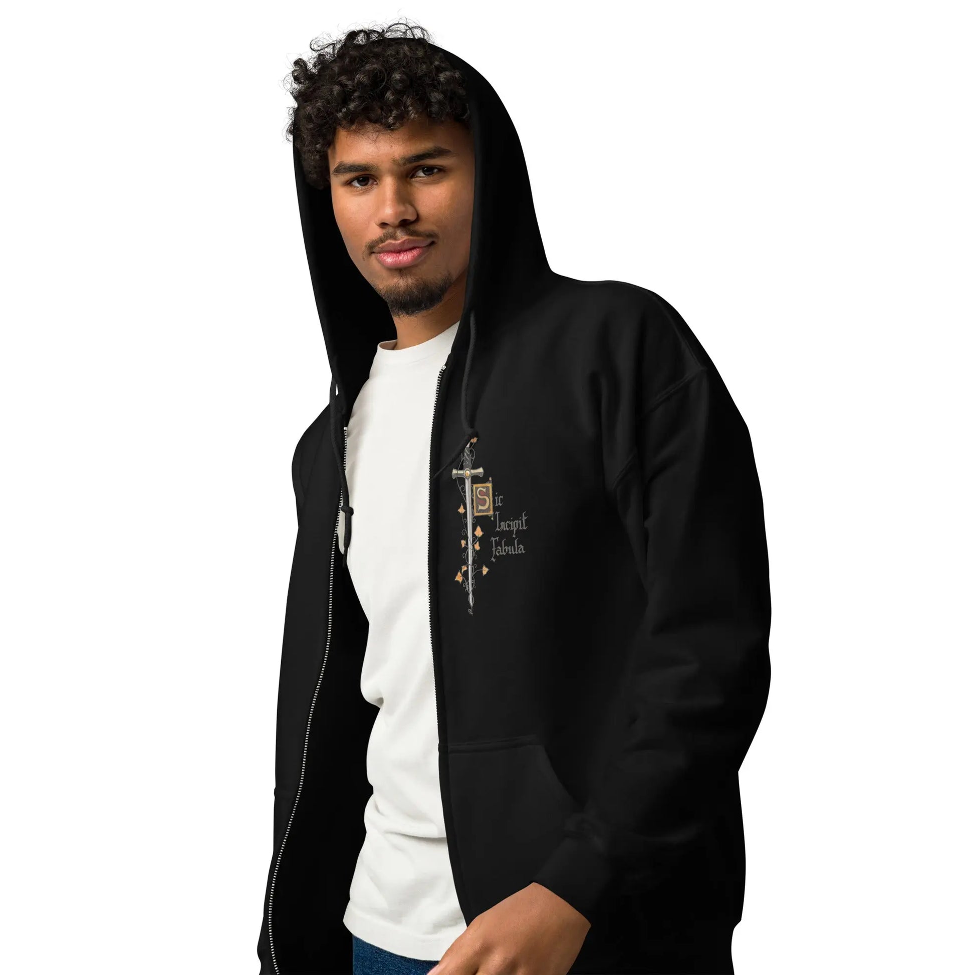 Sweat à capuche épais unisexe à fermeture éclair - Excalibur - Ty - Art