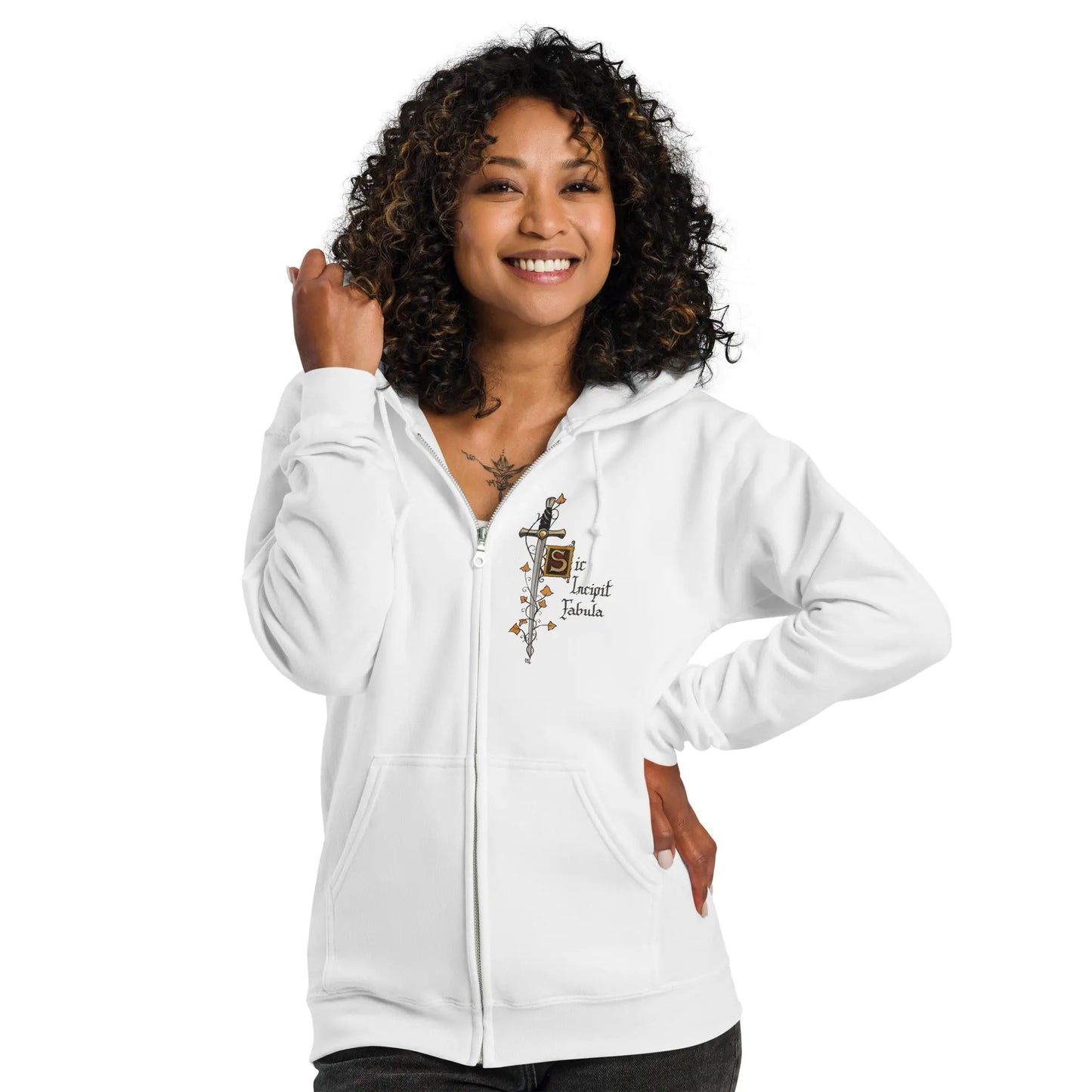 Sweat à capuche épais unisexe à fermeture éclair - Excalibur - Ty - Art